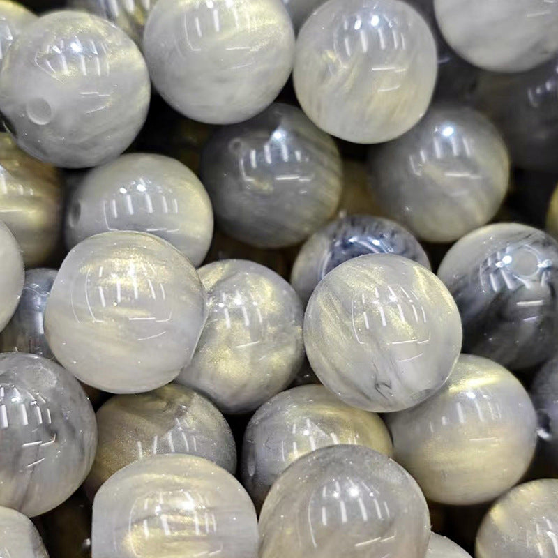 Wholesale 10pcs/pack Gilded cloud high-end halo round beads Acrylic Beads