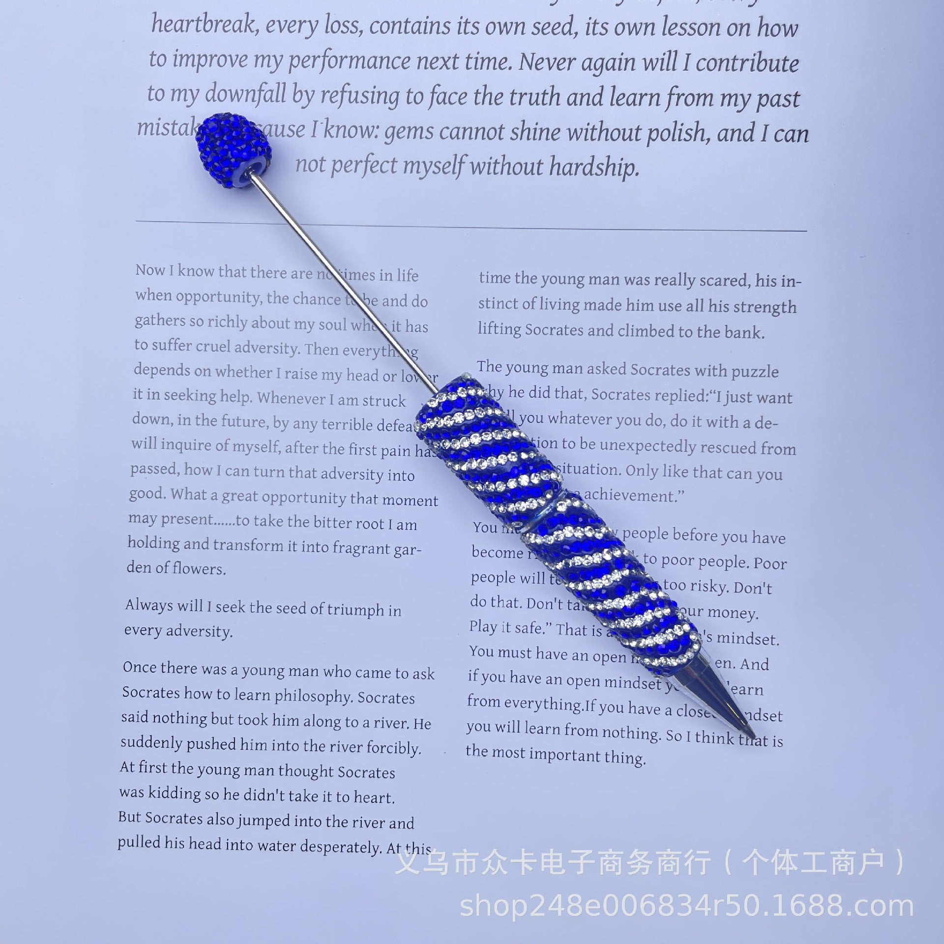 Wholesale 10pcs Stripes and Full Rhinestones Twist-Type  DIY Fancy Beadable Pens