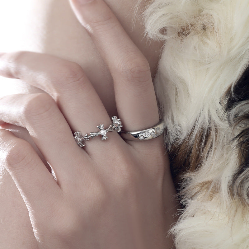 Wholesale Dark Gothic style cross retro ring