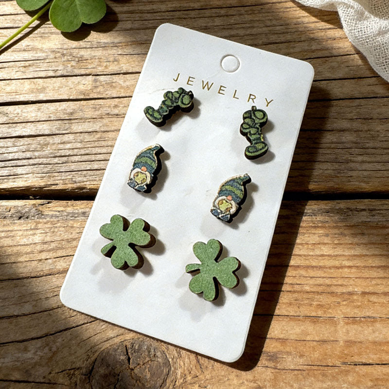 Wholesale St.  Patrick' s Day Shamrock Acrylic Earrings