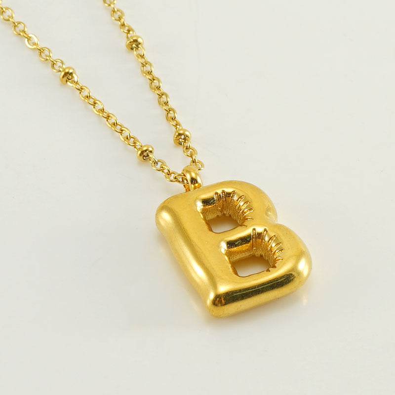 Wholesale Bubble Letter 18K Stainless Steel Necklace