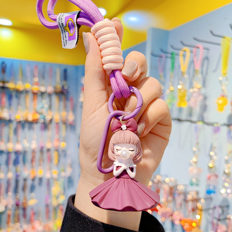 Resina al por mayor llavero linda chica