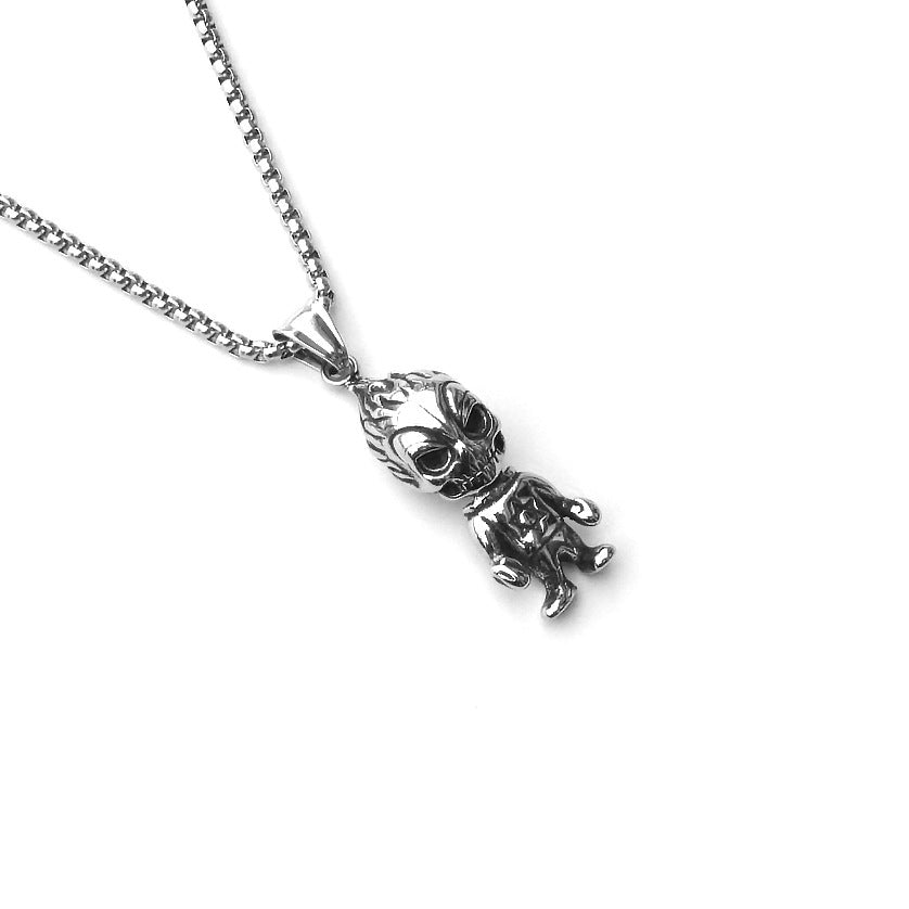 Wholesale Gothic Stainless Steel Sheep Head Skull Titanium Steel Necklace