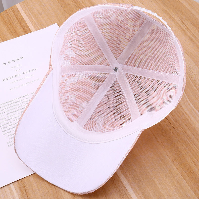 Wholesale Hollow Breathable Lace Flower Outdoor Sun Hat