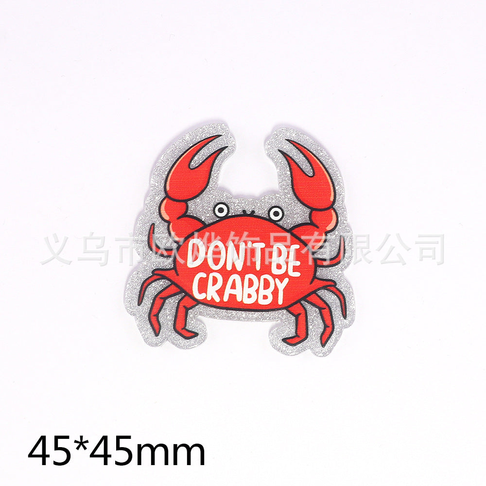 Wholesale   10pcs/pack  Cartoon letter rainbow heart bag accessories Acrylic Flatback