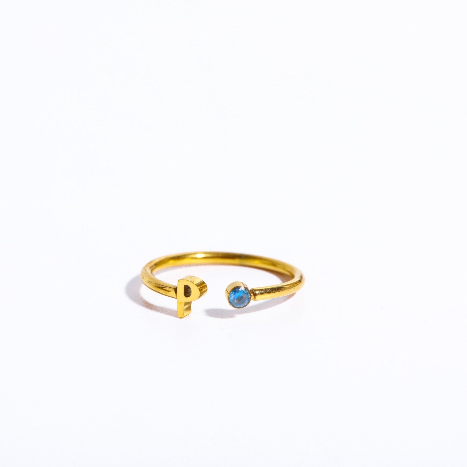 Titanium acero al por mayor 26 letras anillo abierto