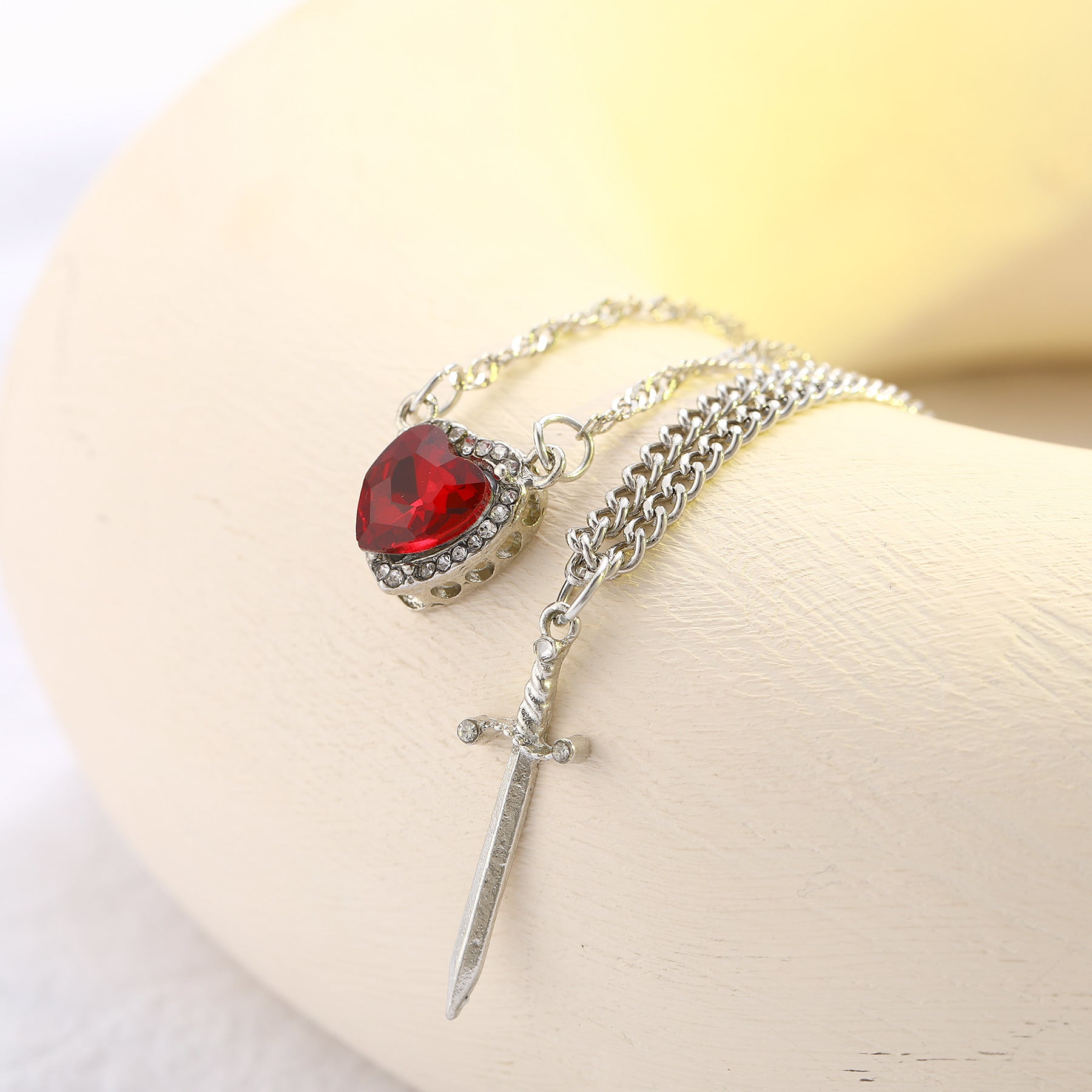 Wholesale Heart Dagger Multilayer Vintage Necklace