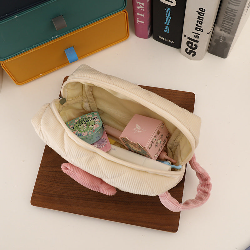 Wholesale Corduroy Simple Handheld Cosmetic Bag