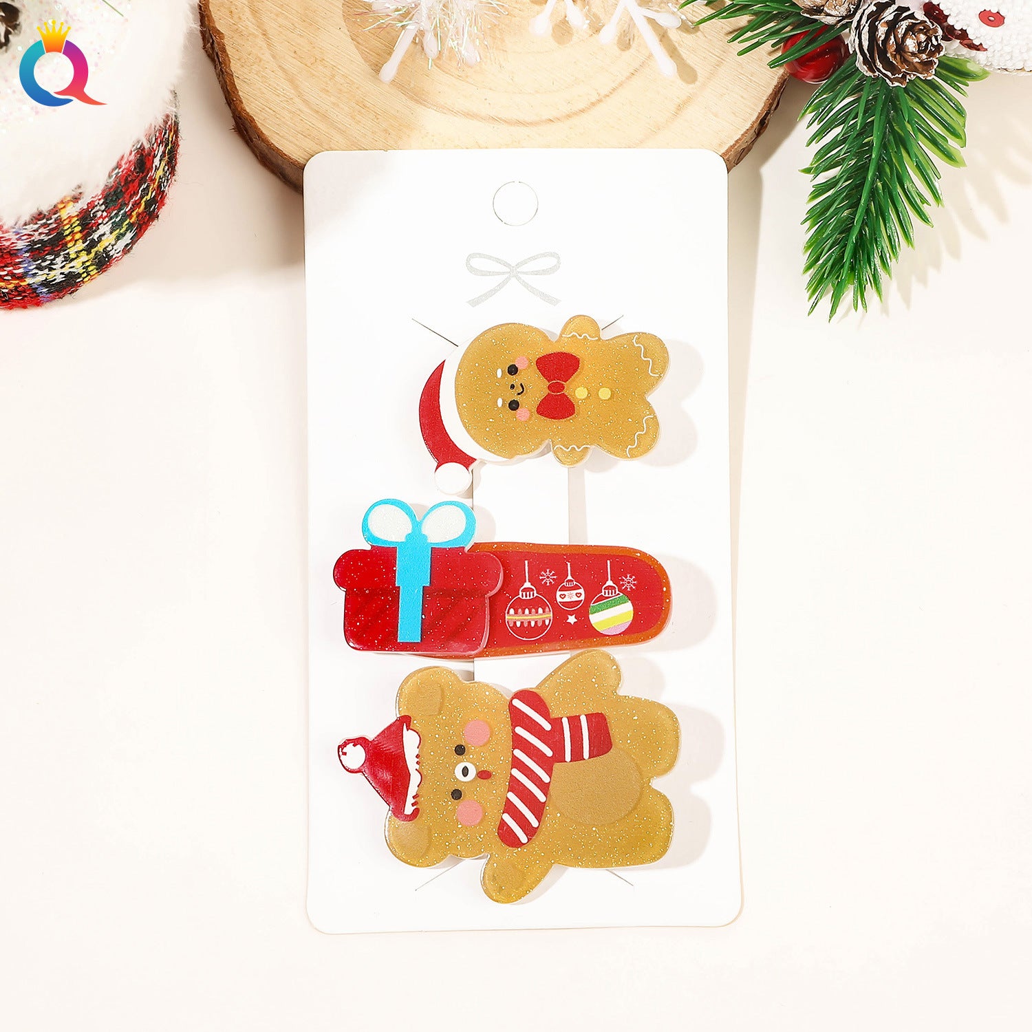 Wholesale 3pcs/pack Christmas Small Hairpin Card Cartoon Cute Bangs Clip Crushed Hair Top Clip