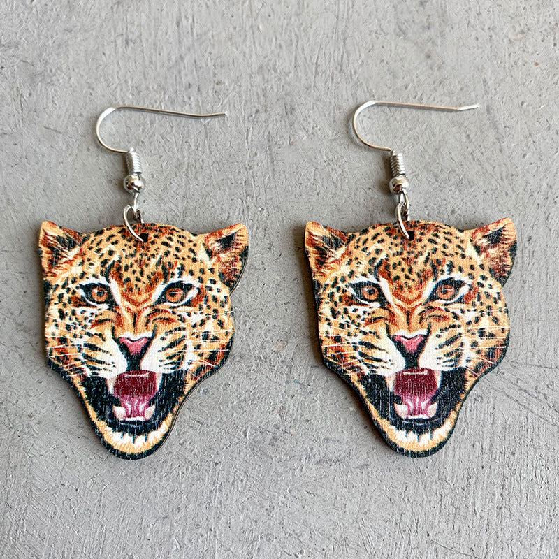 Wholesale Fun Animal Wooden Earrings