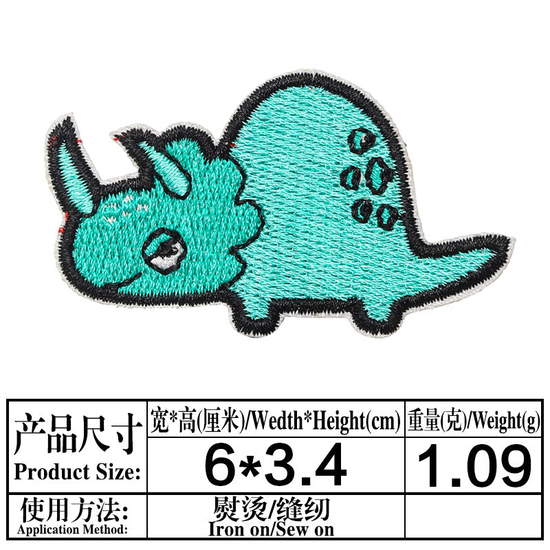 Wholesale Cartoon Dinosaur Embroidered Patch Twill Applique Decorative Sewing Accessory For Clothing Towel Gift