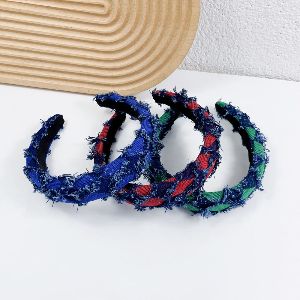 Wholesale Autumn and Winter Fabric Sponge Tassel Headband