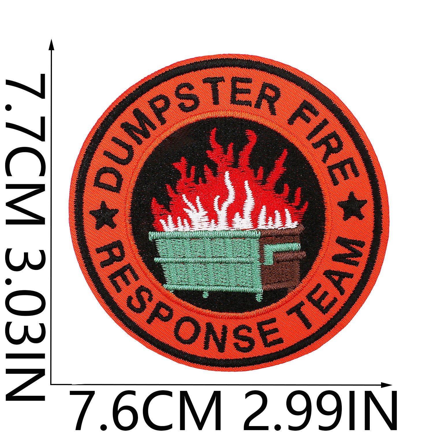 Wholesale Flame Trash Can Embroidered Patch