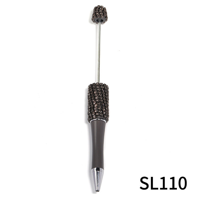 Wholesale Beadable Pens 10pcs Full Rhinestone Chain Beads Diy Rotating Ballpoint Pen