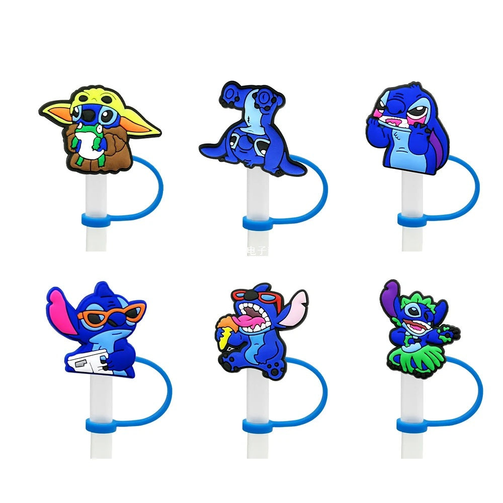 Wholesale Straw cap animation straw cartoon cover dust plug straw Straw Tube Cap OLY Exclusive