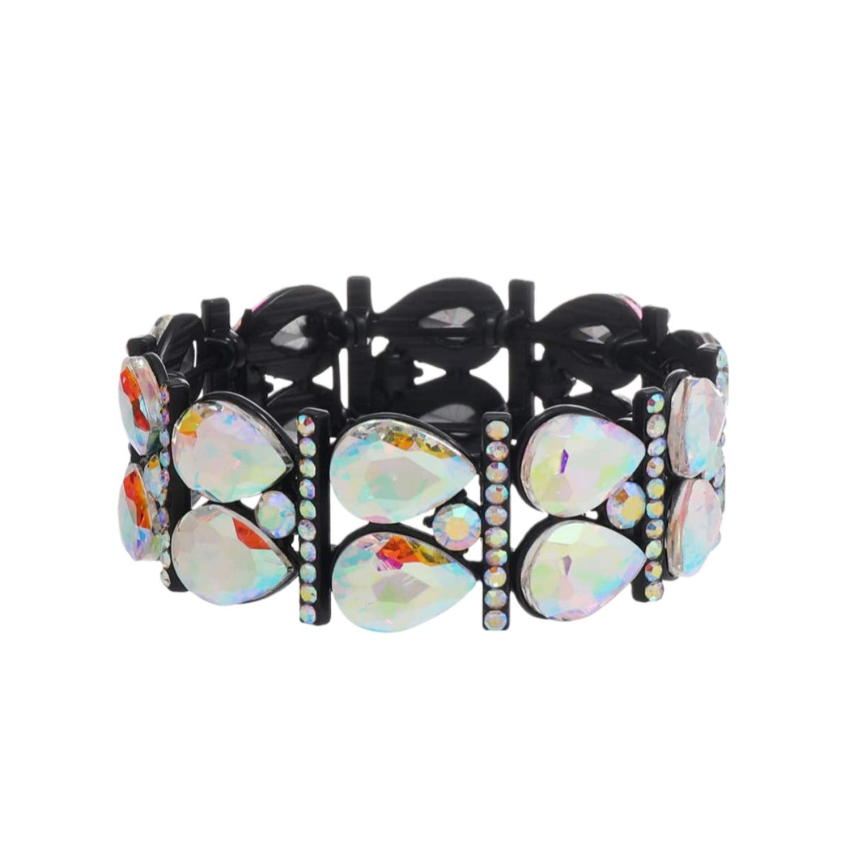 Wholesale Alloy Electroplated Elastic Bracelet AB Color Rhinestone European American Style Women S Fashion Jewelry Accessory