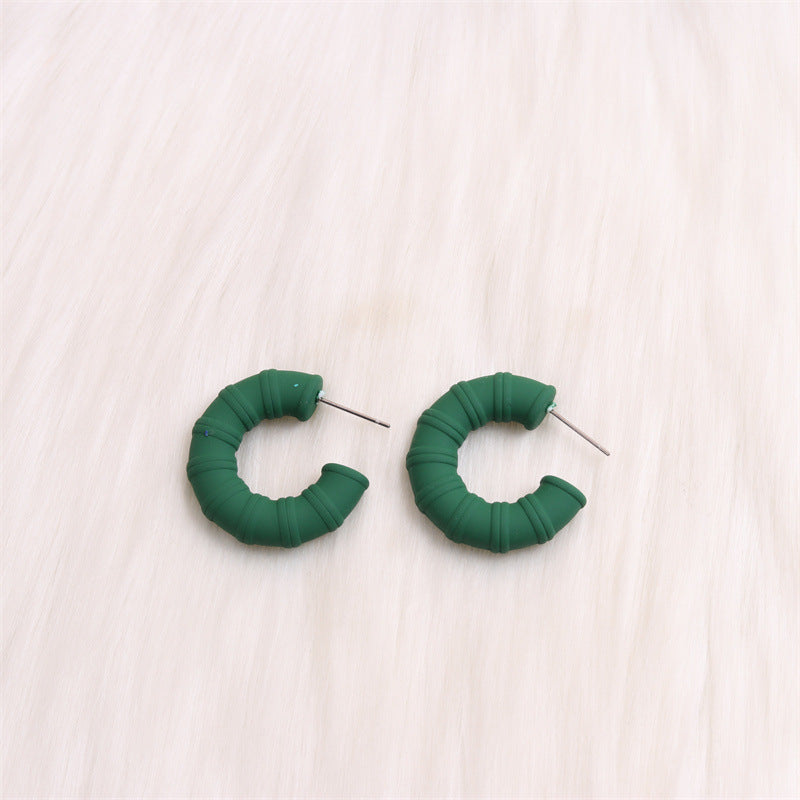 Wholesale Colorful Bamboo C-ring Acrylic Earrings