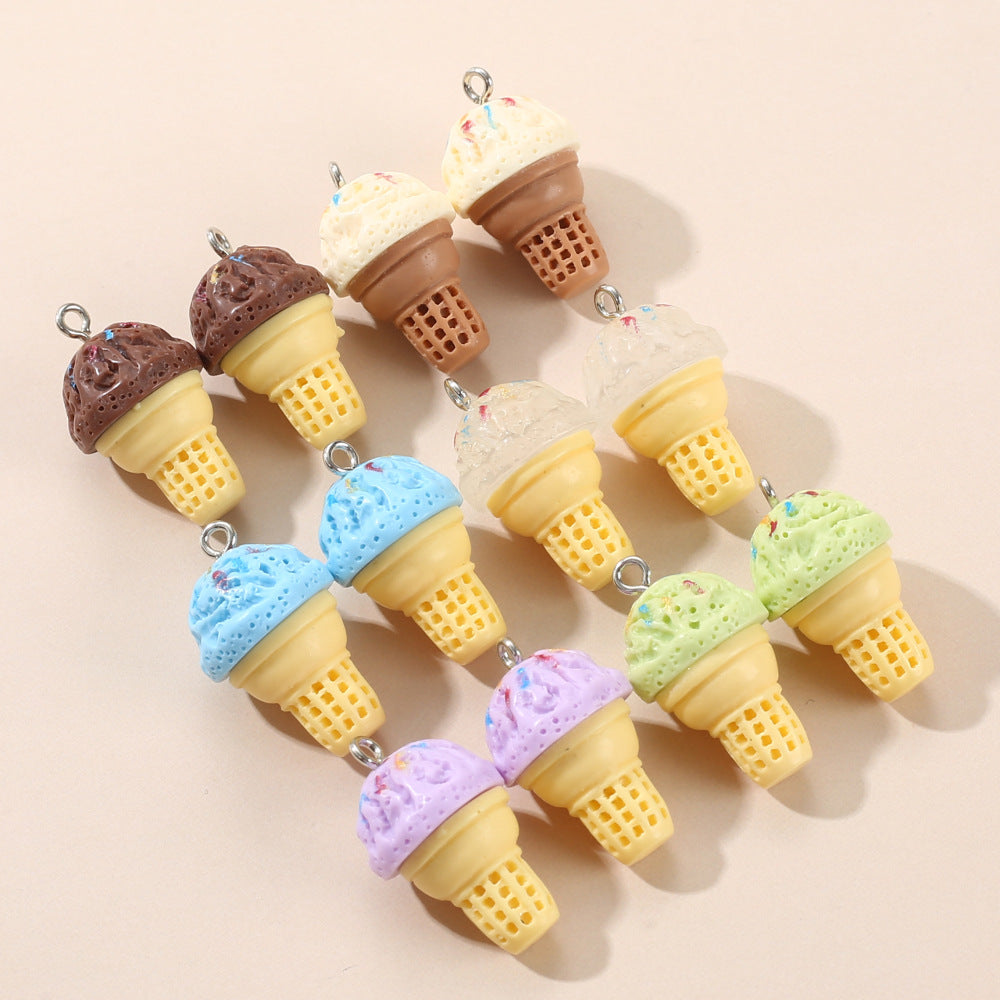 Wholesale 20pcs Ice-cream Silicone Beads