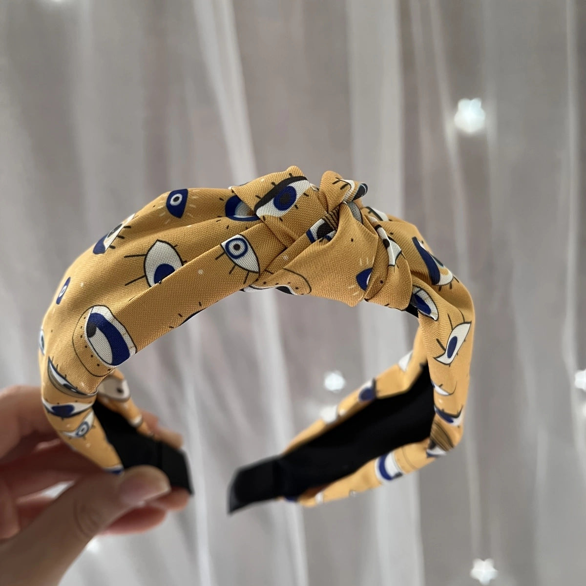 Wholesale Leopard Print Floral Chiffon Cross Elastic Headband