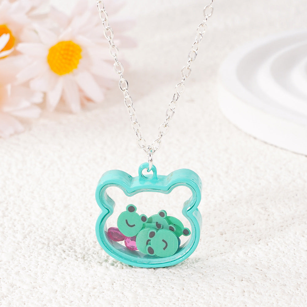 Wholesale Cute Cat Frog Bear Kidsren' s Necklace