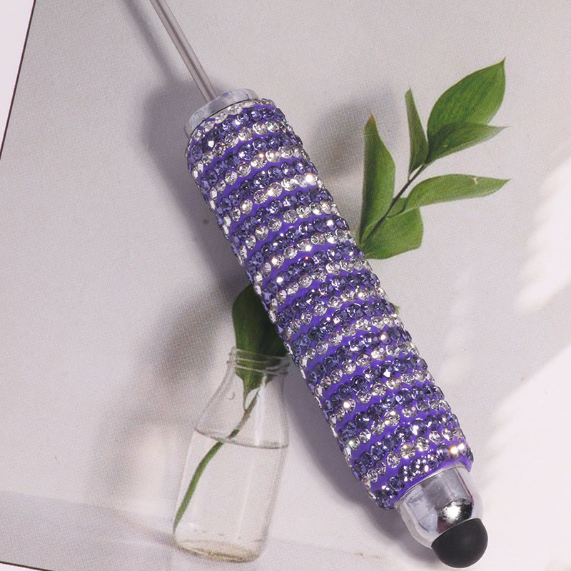Wholesale beadable pens Full diamond color rhinestone beaded touch screen pen