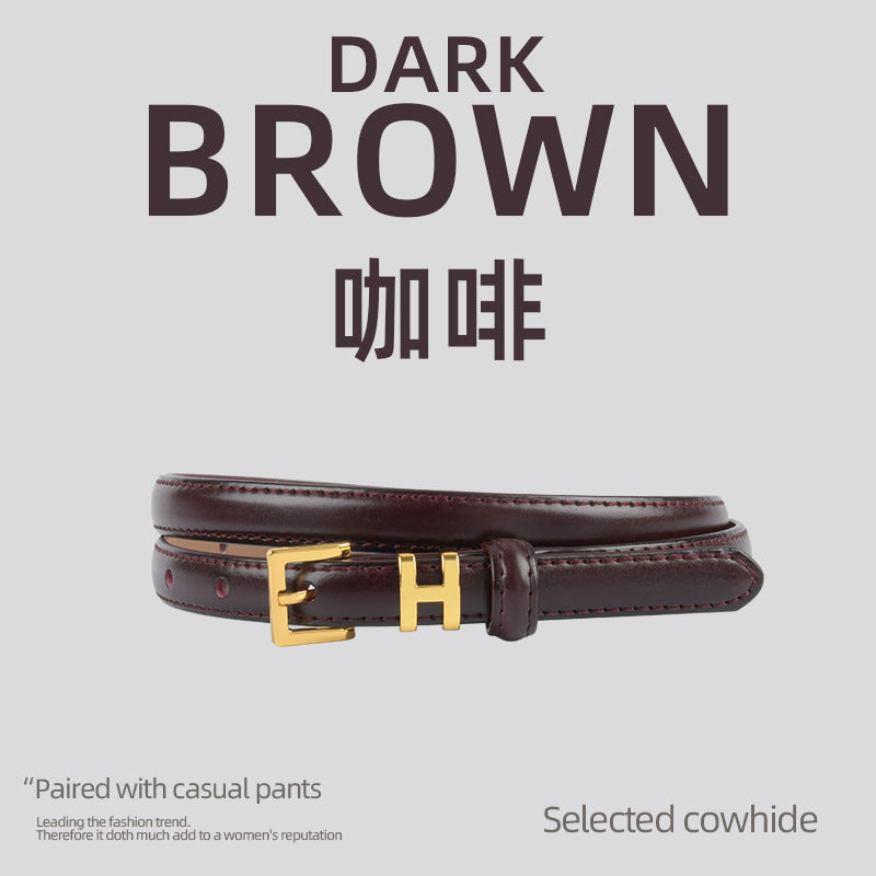 Wholesale Genuine Leather Thin Belt Cowhide Small Belt