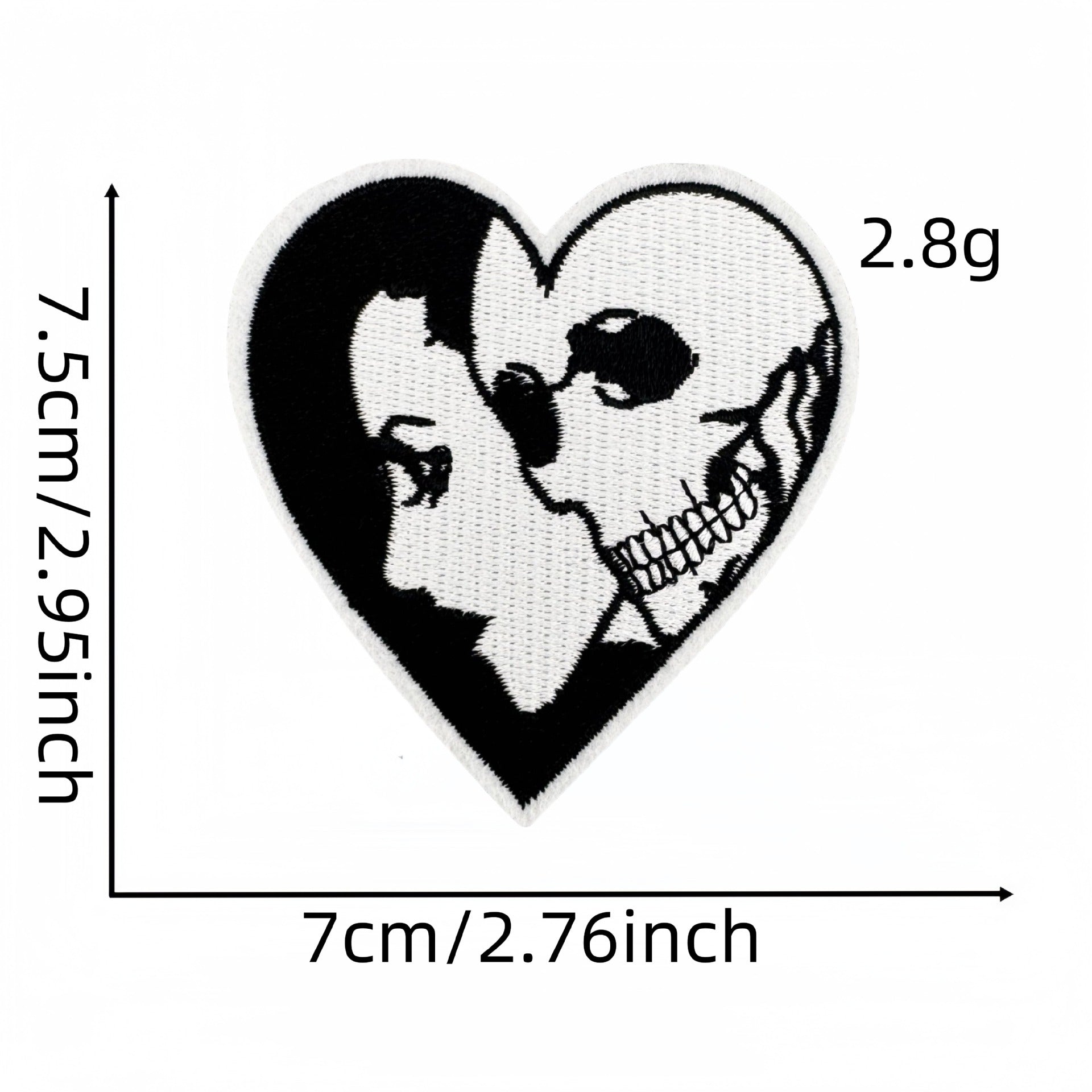 Wholesale Polyester Embroidered Patch Punk Horror Black White Chic DIY Decorative Accessory For Shoes Hats
