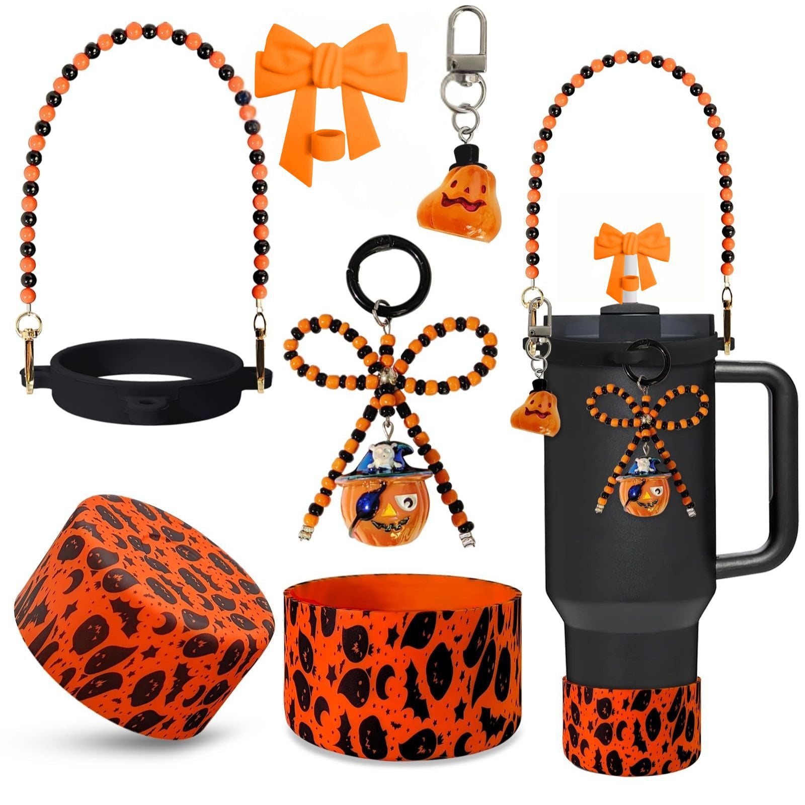 Wholesale Handle Flower Cup Chain Love Flower Straw Cap Cup Accessories