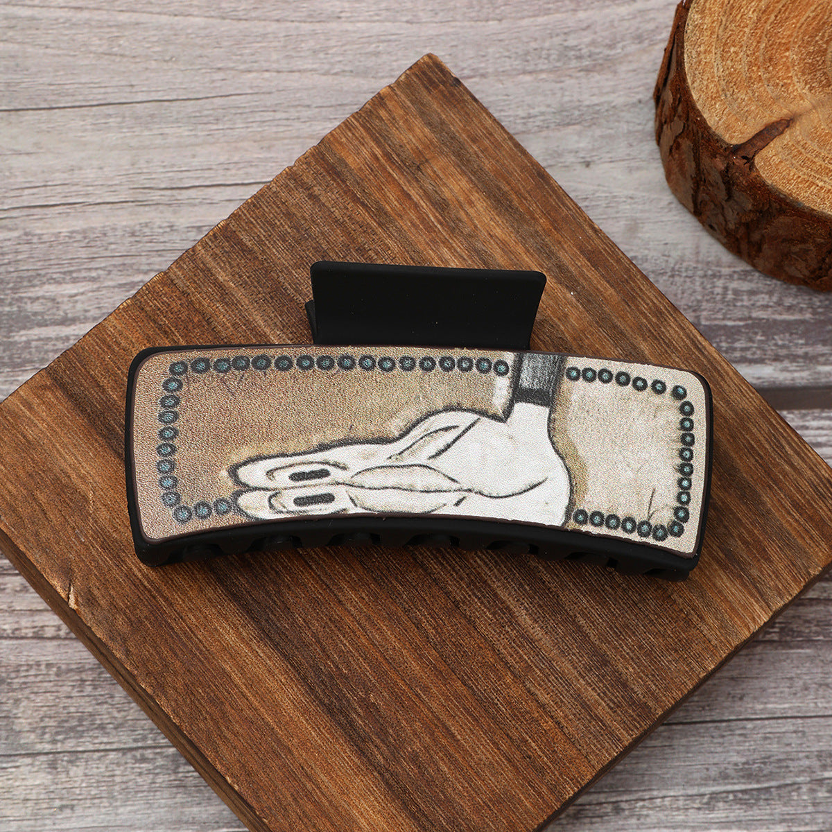 Wholesale Fashion Shark Hair Clip Cowboy Western Leather Bull Head Design For Women Everyday Styling Hair Accessory