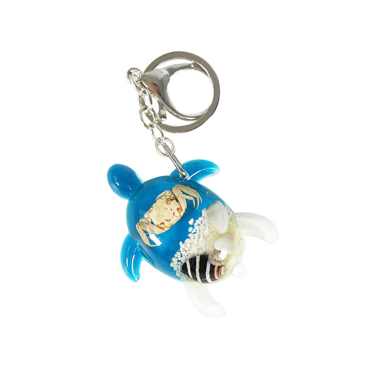 Wholesale 6pcs Resin Glue Starfish Turtle Shape Keychain