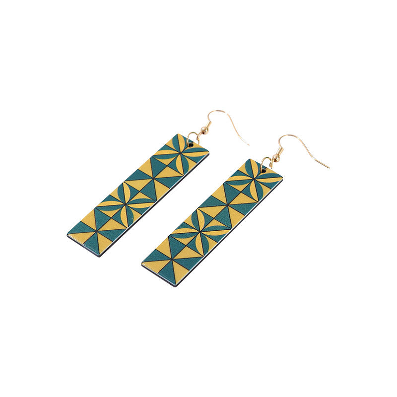 Wholesale Acrylic Flower Contrast Color Earrings