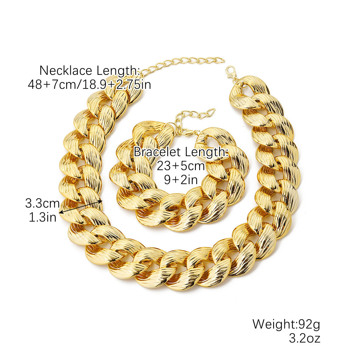 Wholesale Punk Geometric Thick Chain Hip-Hop Necklace Clavicle Chain