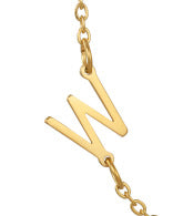 Wholesale 26 Alphabet Gold Up and Down Hole Stainless Steel Necklace