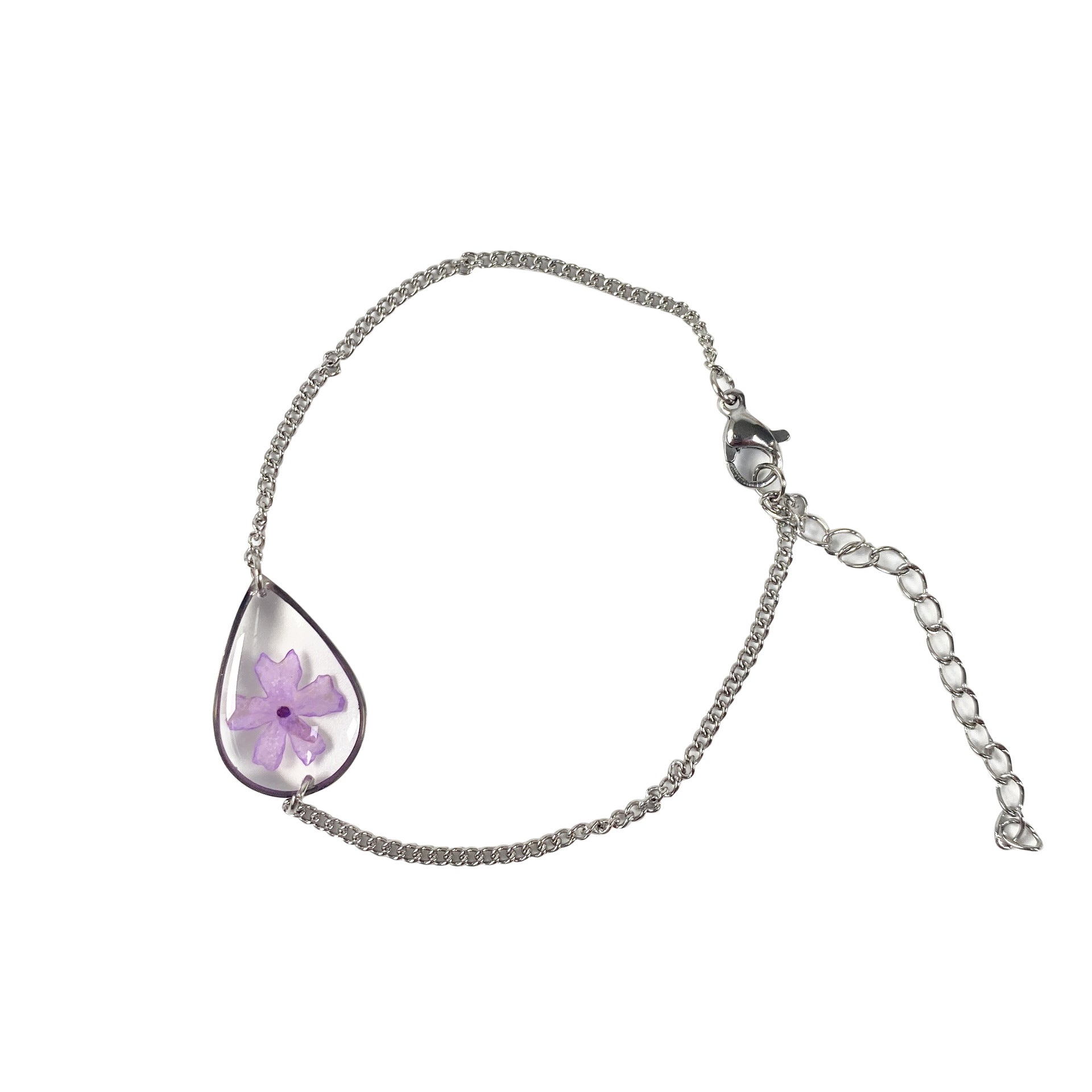 Wholesale 12pcs Silver Resin Real Flower Specimen Summer Hot Bracelet