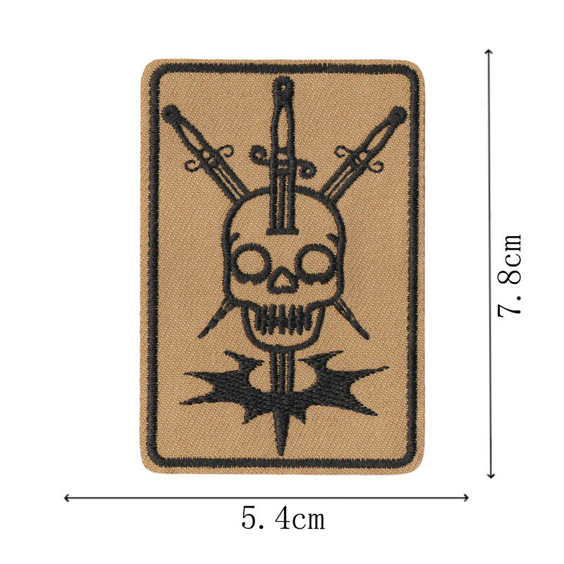 Wholesale Embroidered Warrior Skull Patches 9 Piece Set DIY Badges For Clothing Bags Hats And More