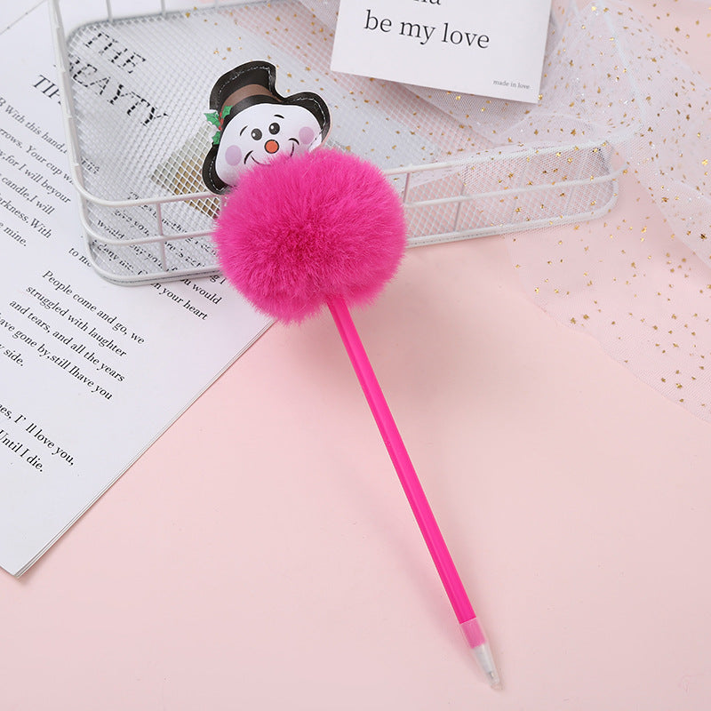 Bolígrafo de balón de muñeco de nieve de plástico al por mayor