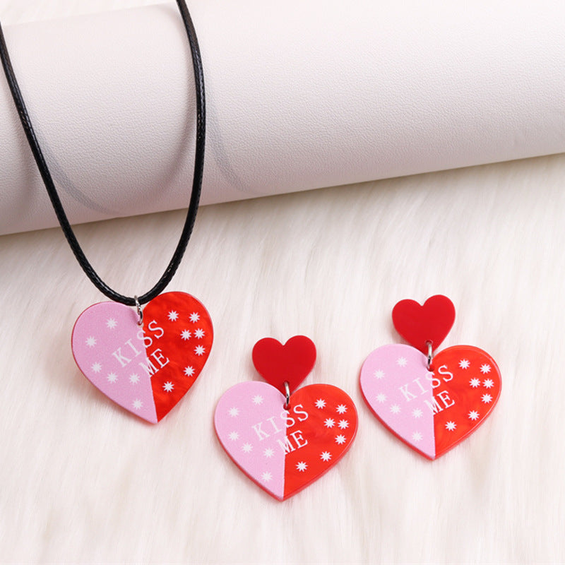 Wholesale Valentine's Day LOVE Contrasting Color Acrylic Earrings