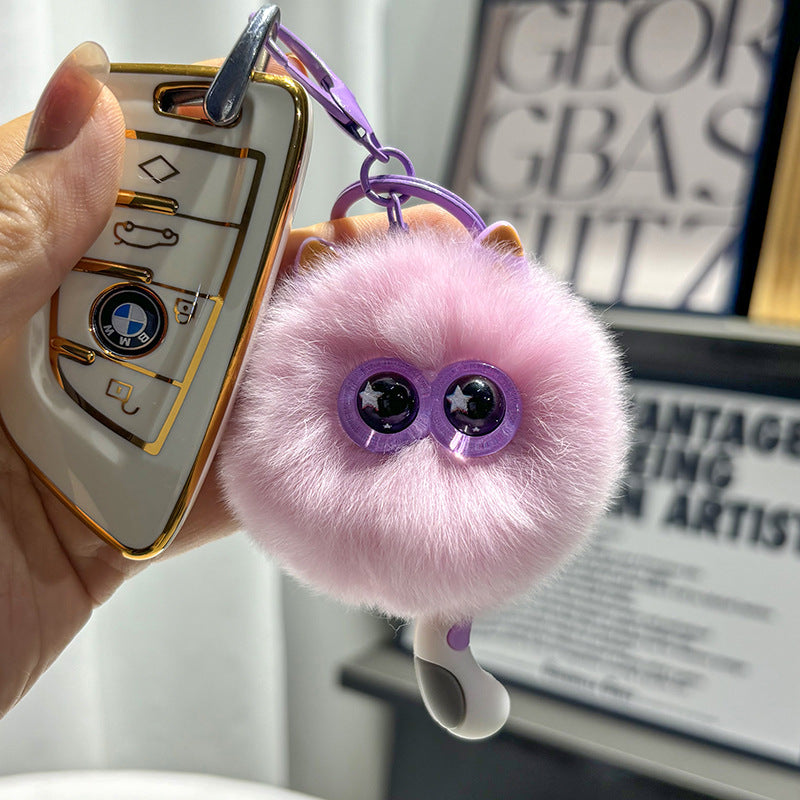 Wholesale Cute kitten fur ball car key chain