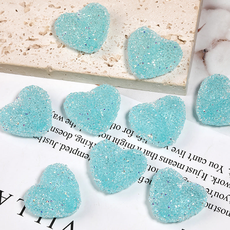 Wholesale 20pcs Rhinestone Heart Acrylic Beads Soft Sugar Beads
