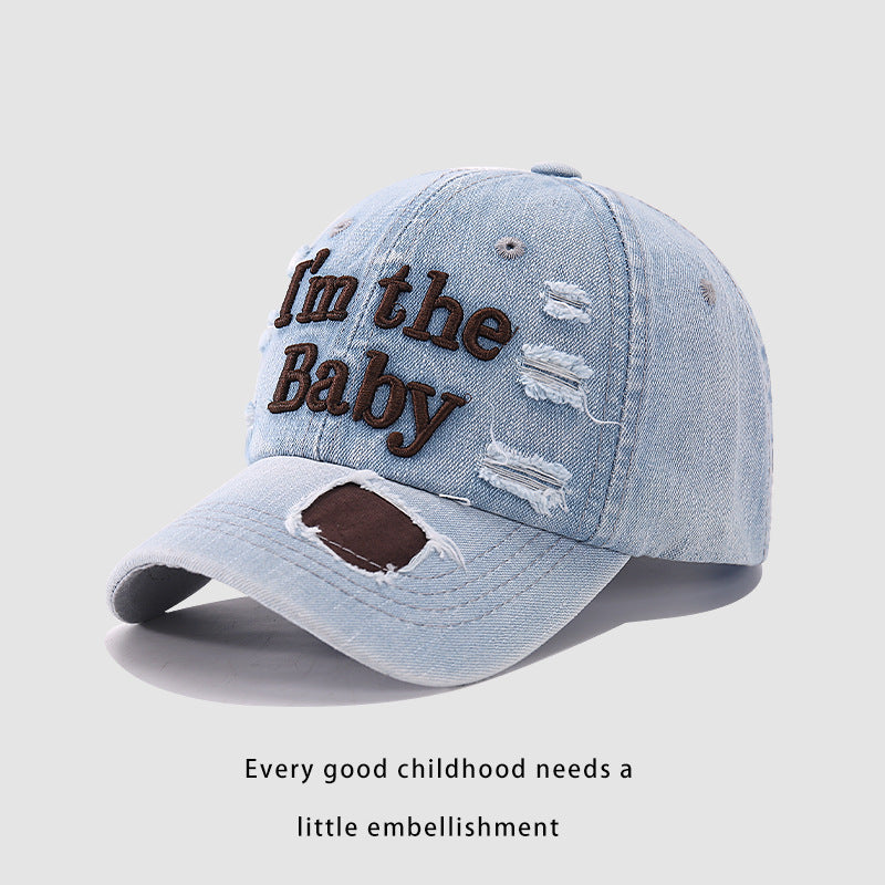 Wholesale Cotton Embroidered Letter Hole Children's Baseball Caps