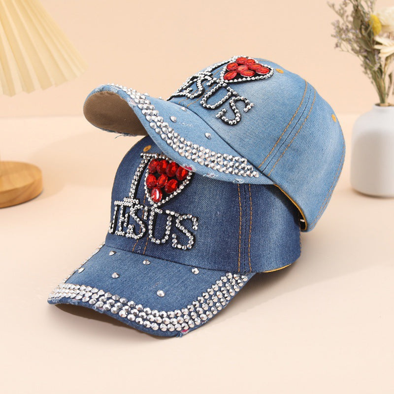 Wholesale Ladies Baseball Cap Outdoor Sports Casual Diamond Set Old Son Personalized Letter Cowboy Hat