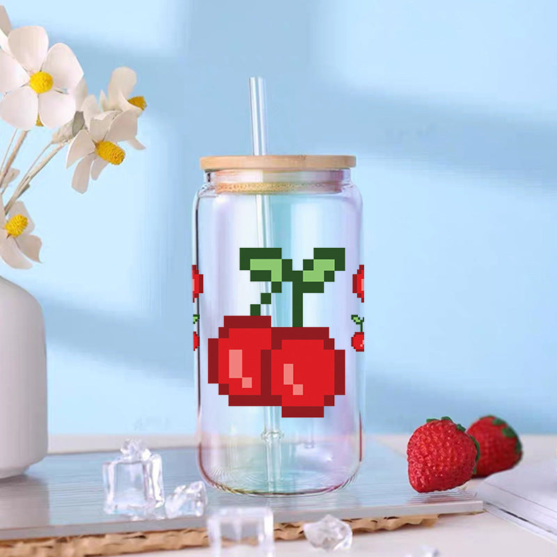 Wholesale Colorful and diverse fruits 16oz Cup UV DTF Wraps