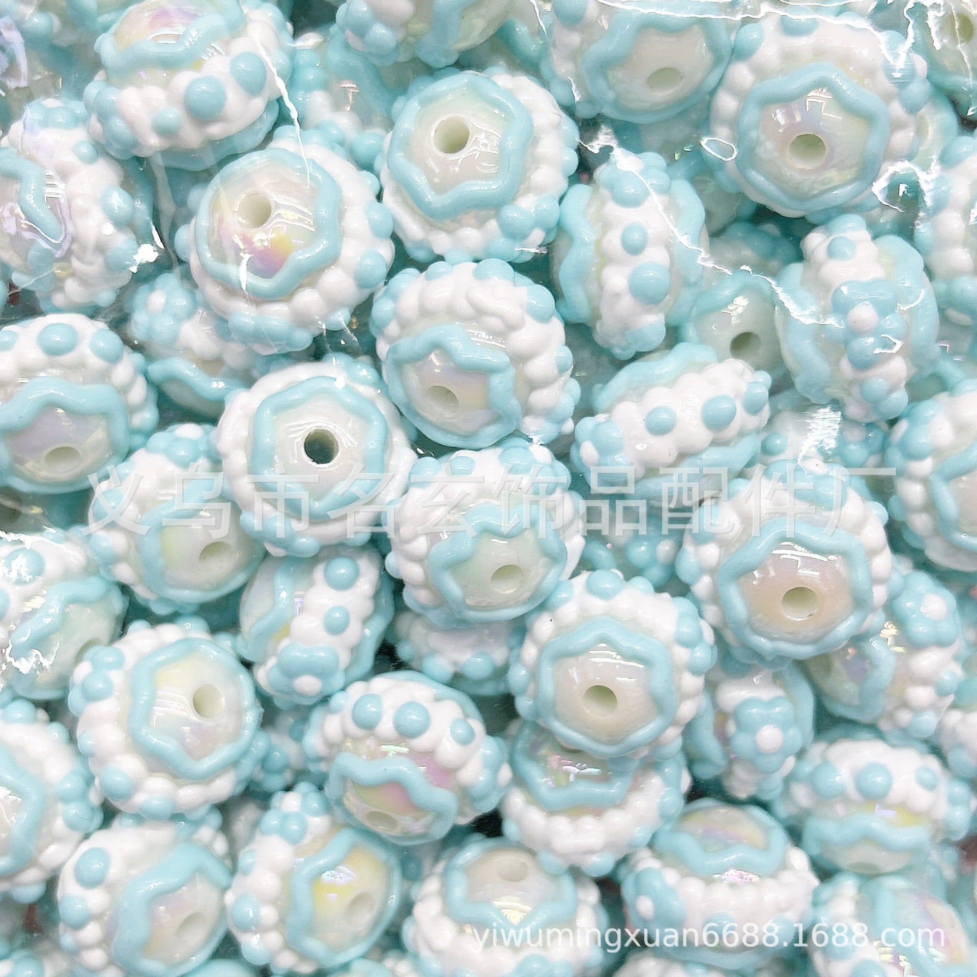 Wholesale 200pcs/pack  Acrylic two-color heavy oil hand-painted beads Acrylic Beads