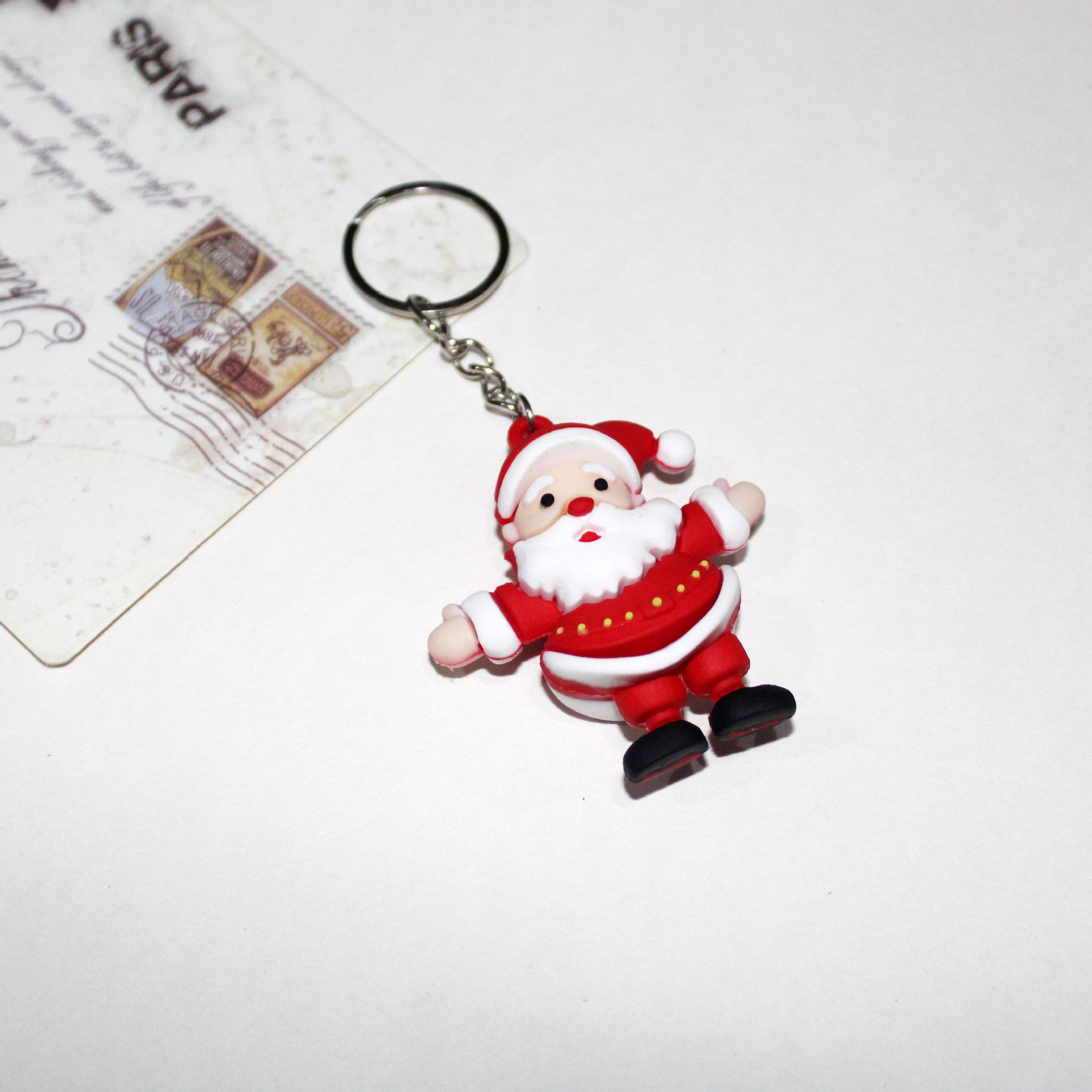 Wholesale Cartoon PV Christmas Keychain