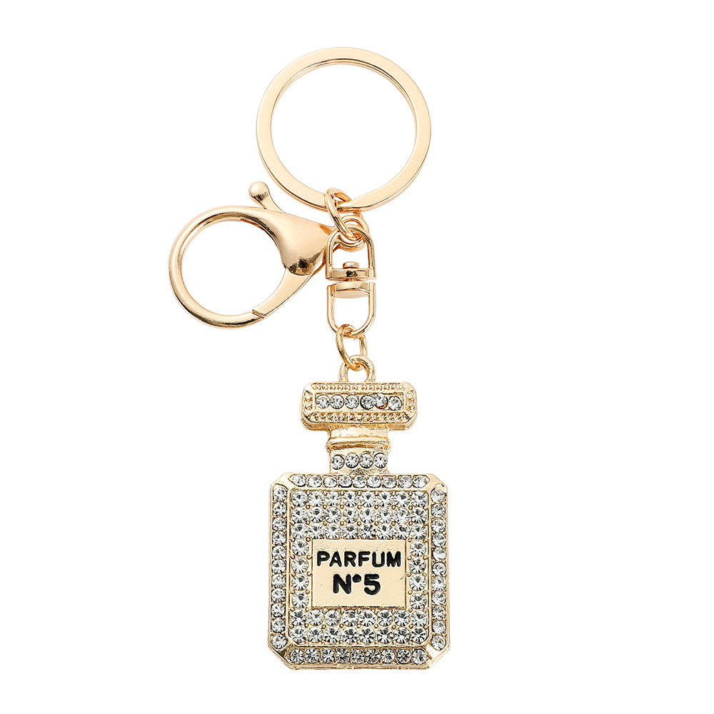 Wholesale creative fashion rhinestone car pendant keychain