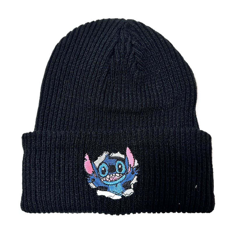 Wholesale Embroidered Autumn and Winter Outdoor Warm Cartoon Anime Yarn Hat