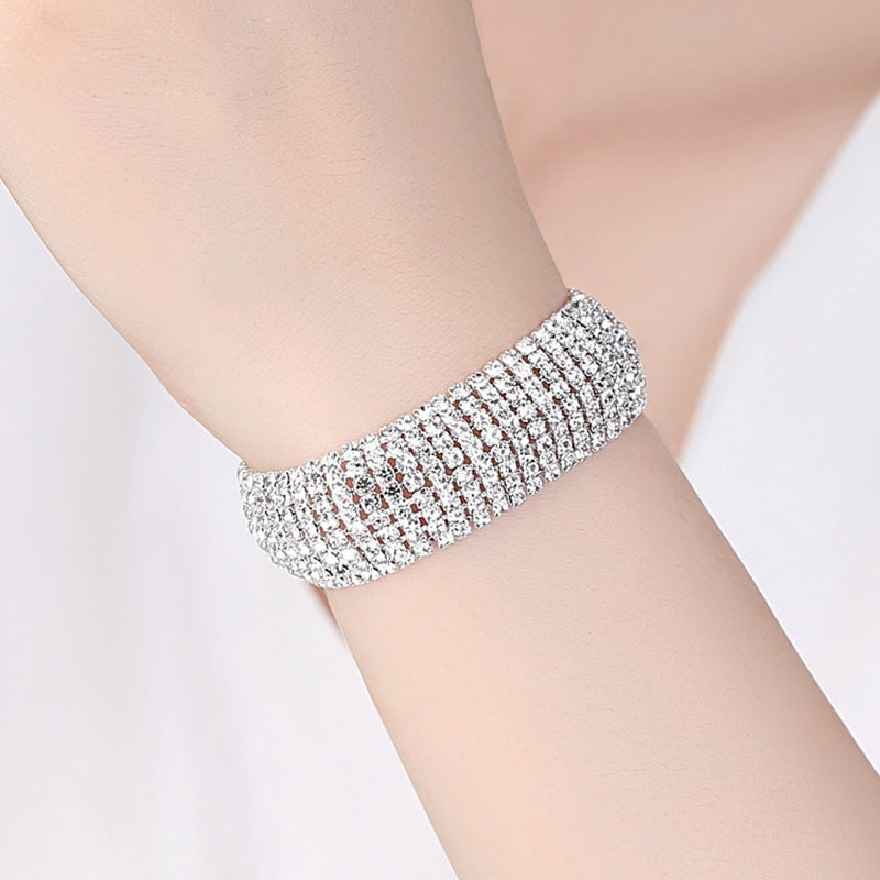 Wholesale 7 Rows Radian Diamond Bracelet
