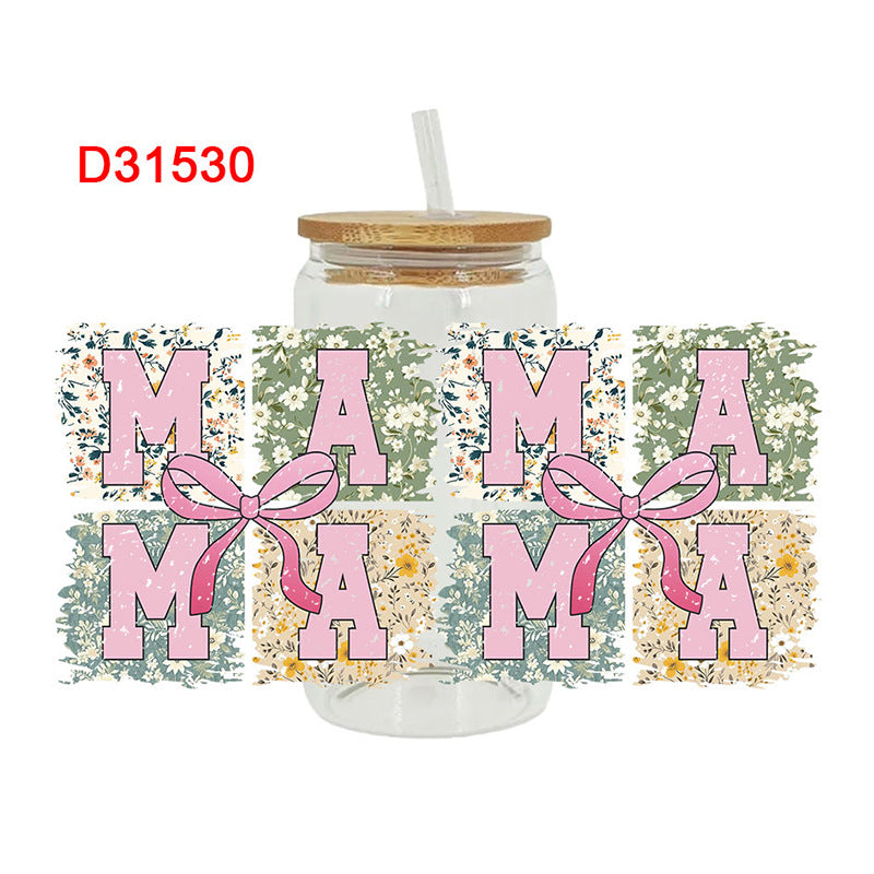 Wholesale Flower Mother's Day 16oz Cup UV DTF Wraps