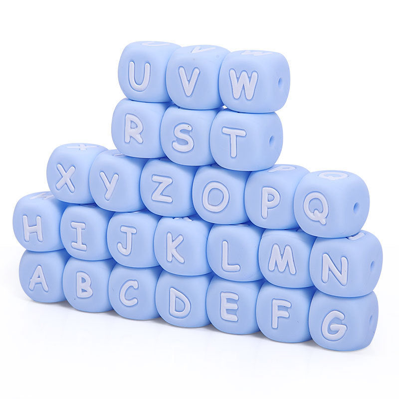 Wholesale 100pcs Silicone English Alphabet Beads 12MM Beads