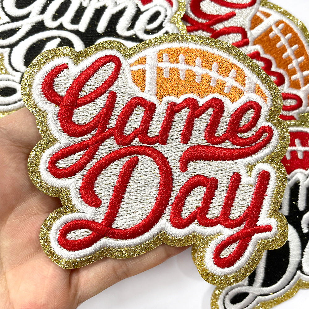 Wholesale Gameday Football Helmet Embroidered Patch Iron On Applique For ets And Clothing